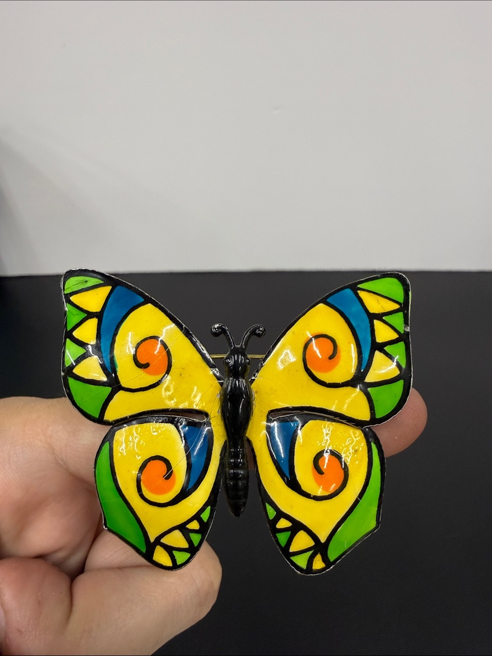 Vintage W. Germany Enamel Butterfly Brooch